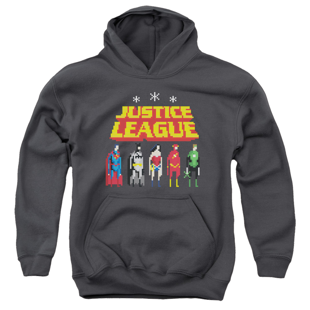 Justice League Standing Below - Youth Hoodie Youth Hoodie (Ages 8-12) Justice League   