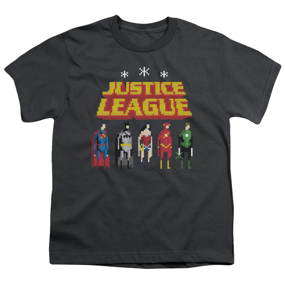Justice League Standing Below - Youth T-Shirt Youth T-Shirt (Ages 8-12) Justice League   