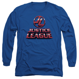Justice League 8 Bit Jla Men's Long Sleeve T-Shirt Men's Long Sleeve T-Shirt Justice League   