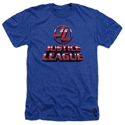 Justice League 8 Bit Jla Men's Heather T-Shirt Men's Heather T-Shirt Justice League   