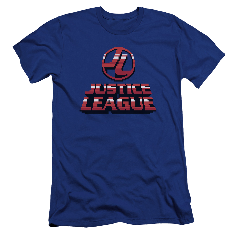 Justice League 8 Bit Jla Men's Premium Slim Fit T-Shirt Men's Premium Slim Fit T-Shirt Justice League   