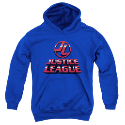 Justice League 8 Bit Jla - Youth Hoodie Youth Hoodie (Ages 8-12) Justice League   