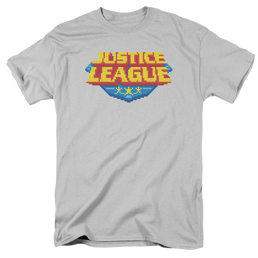 Justice League 8 Bit Logo - Men's Regular Fit T-Shirt Men's Regular Fit T-Shirt Justice League   