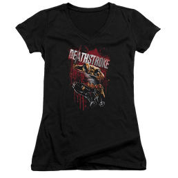 Deathstroke Blood Splattered - Juniors V-Neck T-Shirt Juniors V-Neck T-Shirt Deathstroke   
