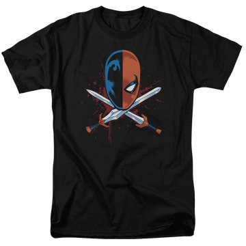 Black men's regular fit t-shirt with Deathstroke Crossed Swords graphic