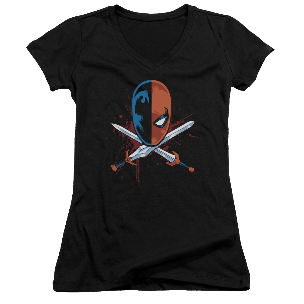 Deathstroke Crossed Swords - Juniors V-Neck T-Shirt Juniors V-Neck T-Shirt Deathstroke   