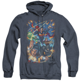 Justice League Under Attack - Heather Pullover Hoodie Heather Pullover Hoodie Justice League   