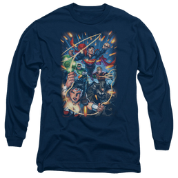 Justice League Under Attack Men's Long Sleeve T-Shirt Men's Long Sleeve T-Shirt Justice League   