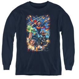 Justice League Under Attack - Youth Long Sleeve T-Shirt Youth Long Sleeve T-Shirt Justice League   