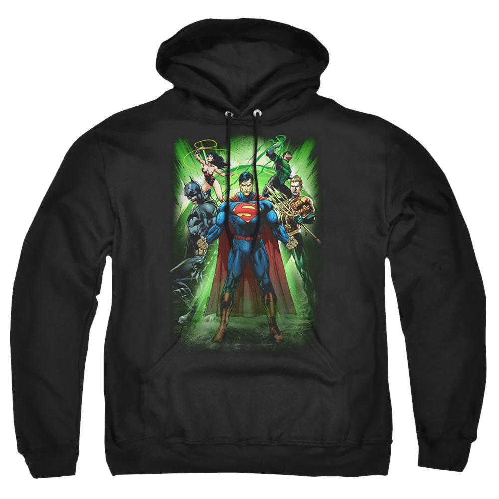 Justice League Power Burst Pullover Hoodie Pullover Hoodie Justice League   