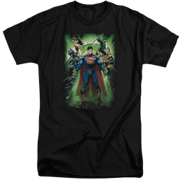 Justice League Power Burst Men's Tall Fit T-Shirt Men's Tall Fit T-Shirt Justice League   