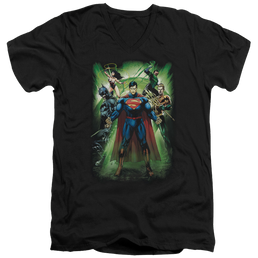 Justice League Power Burst Men's V-Neck T-Shirt Men's V-Neck T-Shirt Justice League   