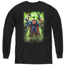 Justice League Power Burst - Youth Long Sleeve T-Shirt Youth Long Sleeve T-Shirt Justice League   