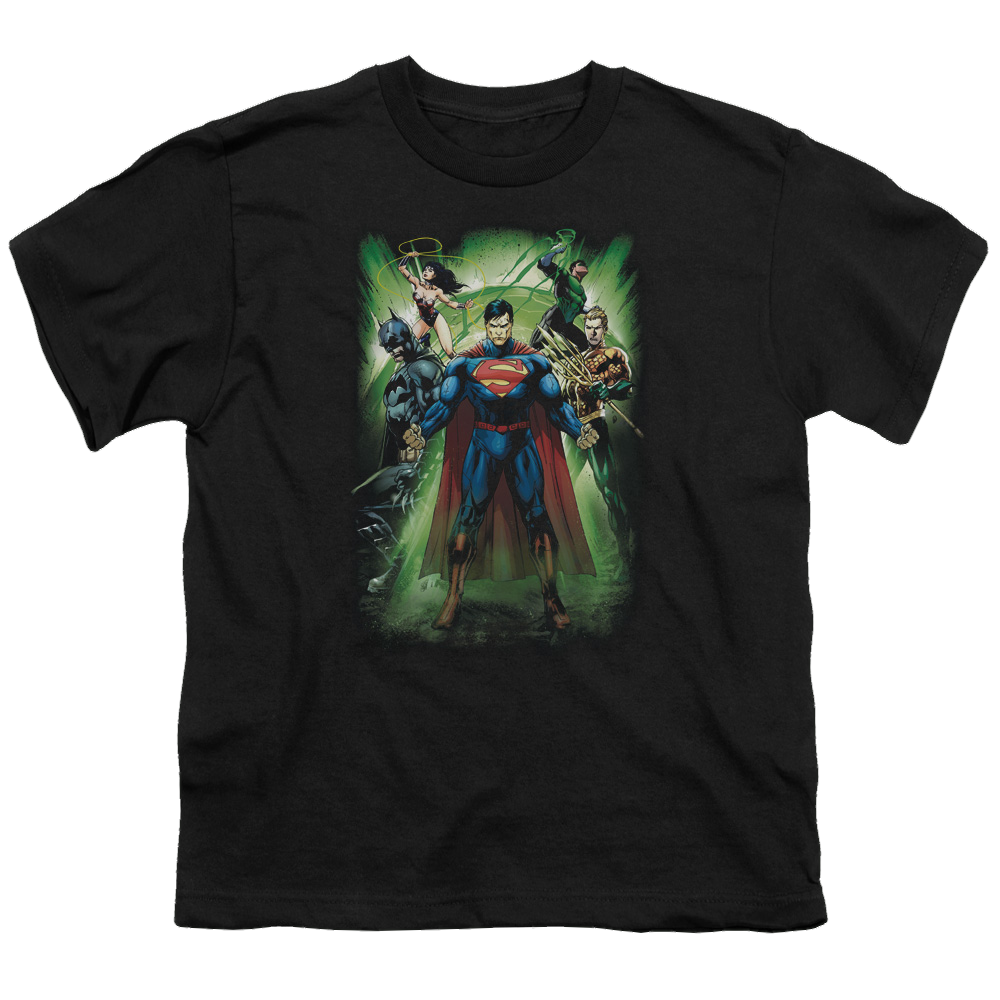 Justice League Power Burst - Youth T-Shirt Youth T-Shirt (Ages 8-12) Justice League   