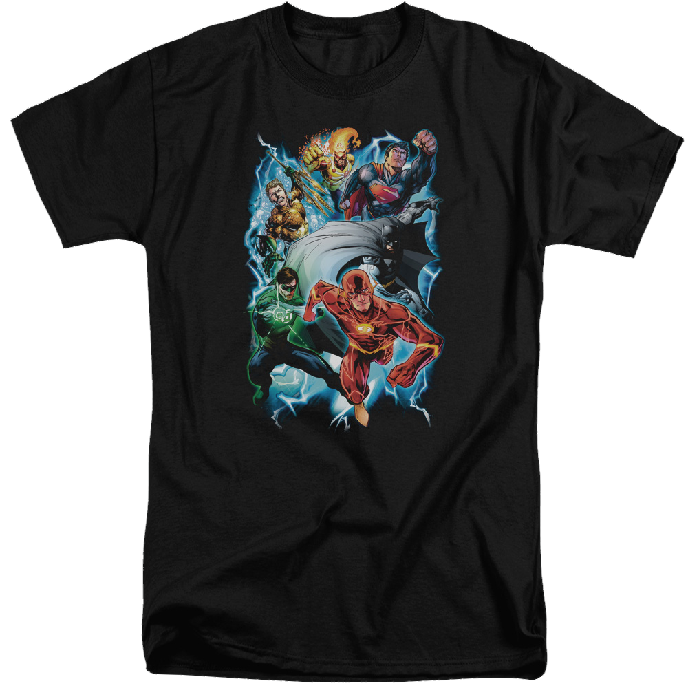 Justice League Electric Team Men's Tall Fit T-Shirt Men's Tall Fit T-Shirt Justice League   