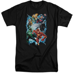 Justice League Electric Team Men's Tall Fit T-Shirt Men's Tall Fit T-Shirt Justice League   