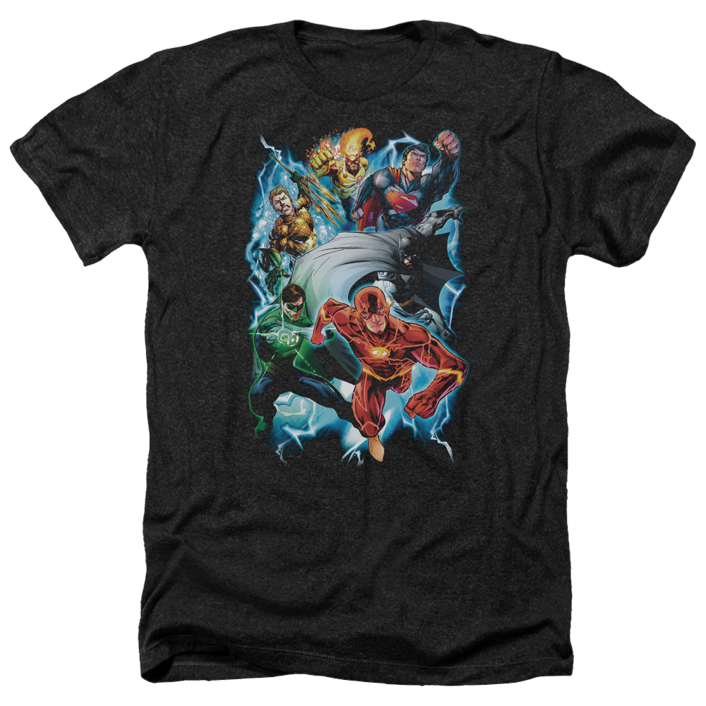 Justice League Electric Team Men's Heather T-Shirt Men's Heather T-Shirt Justice League   