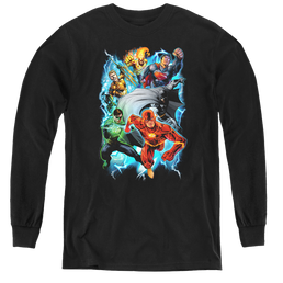 Justice League Electric Team - Youth Long Sleeve T-Shirt Youth Long Sleeve T-Shirt Justice League   