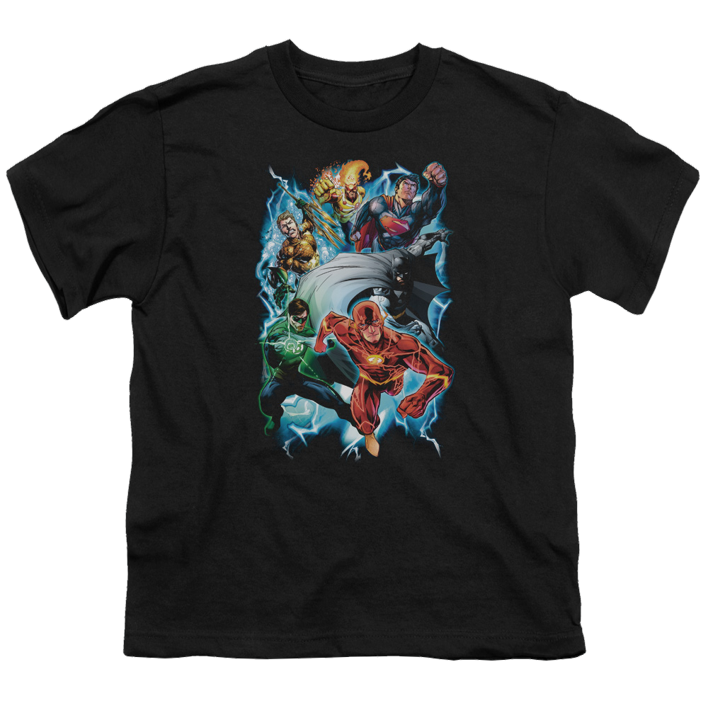 Justice League Electric Team - Youth T-Shirt Youth T-Shirt (Ages 8-12) Justice League   