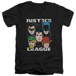 Justice League Head Of States Men's V-Neck T-Shirt Men's V-Neck T-Shirt Justice League   