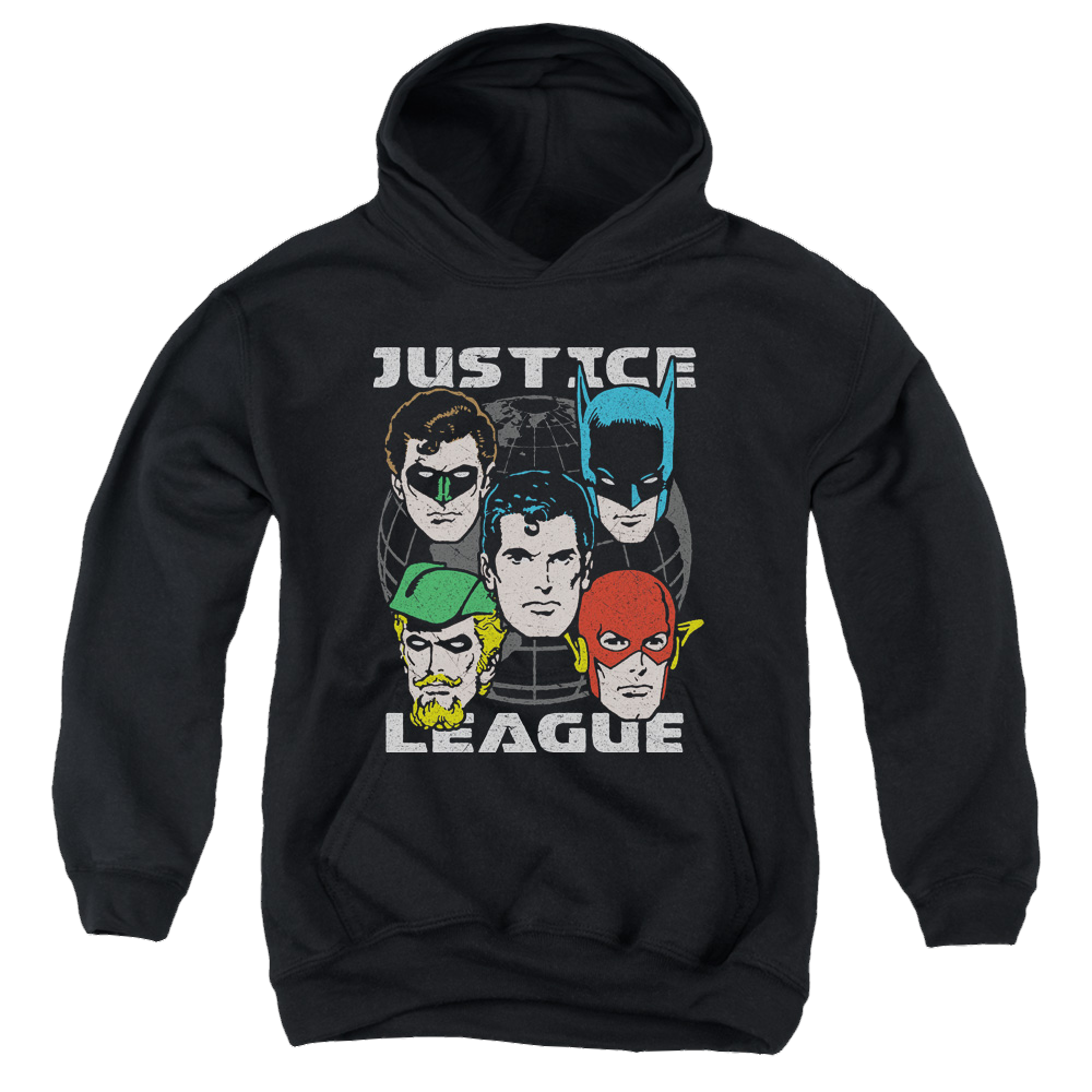 Justice League Head Of States - Youth Hoodie Youth Hoodie (Ages 8-12) Justice League   