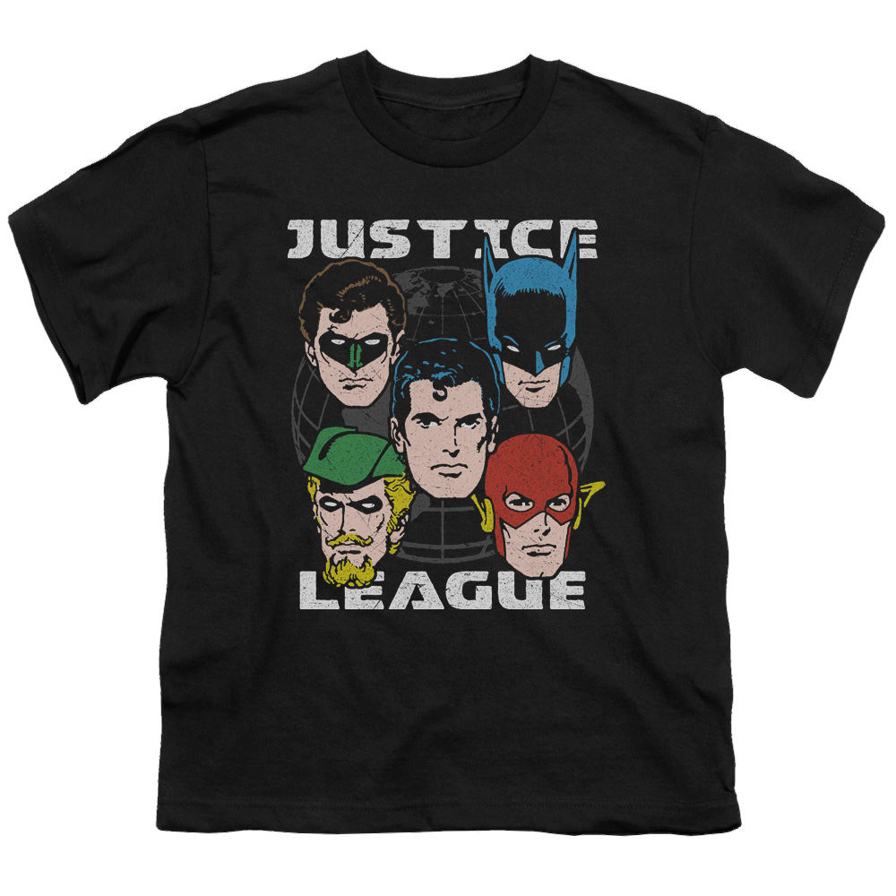 Justice League Head Of States - Youth T-Shirt Youth T-Shirt (Ages 8-12) Justice League   