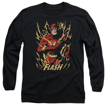 Black men's long sleeve t-shirt with Flash Flare graphic