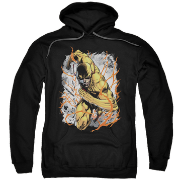 Black pullover hoodie with The Flash Reversed graphic