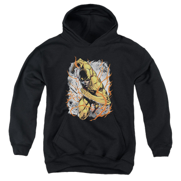 Black youth hoodie for ages 8 to 12 with The Flash Reversed graphic