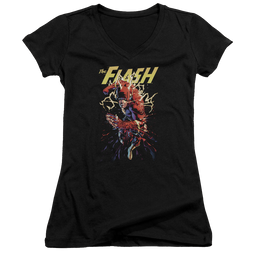 Flash, The Ripping Apart - Juniors V-Neck T-Shirt Juniors V-Neck T-Shirt The Flash   