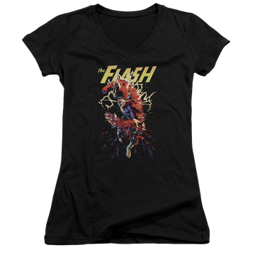 Flash, The Ripping Apart - Juniors V-Neck T-Shirt Juniors V-Neck T-Shirt The Flash   