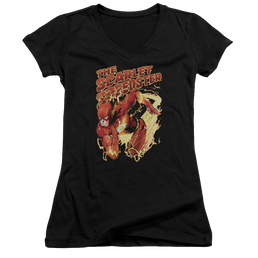 Flash, The Scarlet Speedster - Juniors V-Neck T-Shirt Juniors V-Neck T-Shirt The Flash   