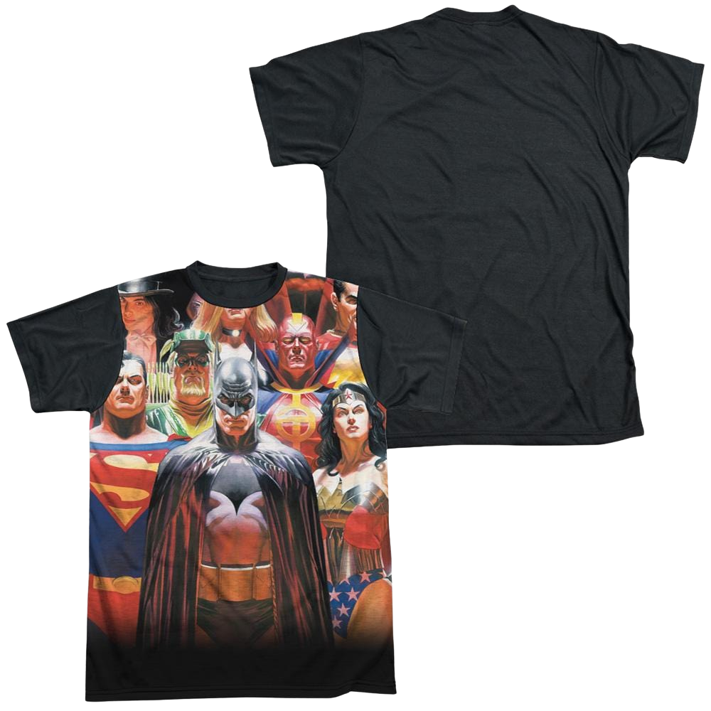 Justice League Wall Of Heroes Men's Black Back T-Shirt Men's Black Back T-Shirt Justice League   