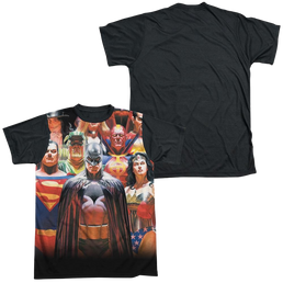 Justice League Wall Of Heroes Men's Black Back T-Shirt Men's Black Back T-Shirt Justice League   