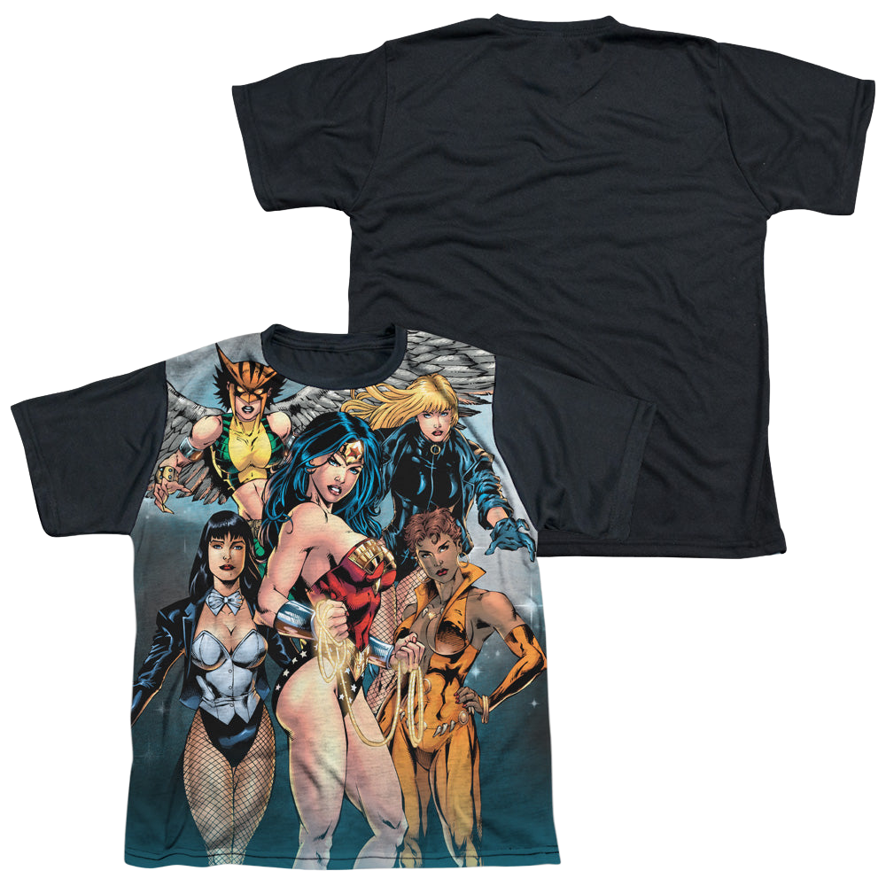 Justice League Gals Night Out - Youth Black Back T-Shirt Youth Black Back T-Shirt (Ages 8-12) Justice League   