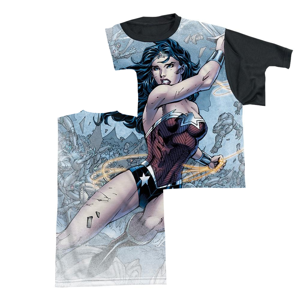 Justice League Wonder Warrior Men's Black Back T-Shirt Men's Black Back T-Shirt Wonder Woman   
