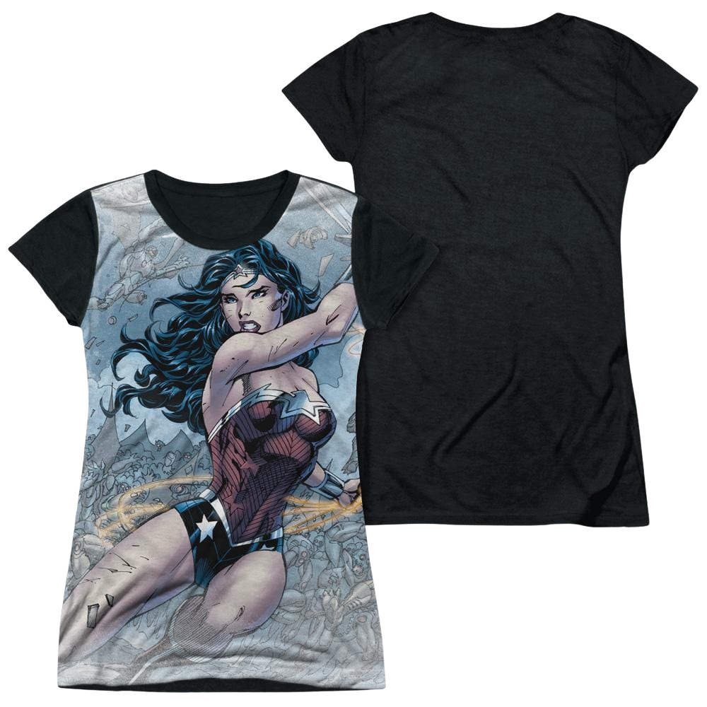 Justice League Wonder Warrior Juniors Black Back T-Shirt Juniors Black Back T-Shirt Wonder Woman   