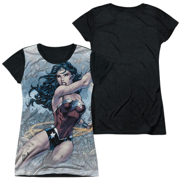 Wonder Woman Justice League Wonder Warrior juniors black back t-shirt