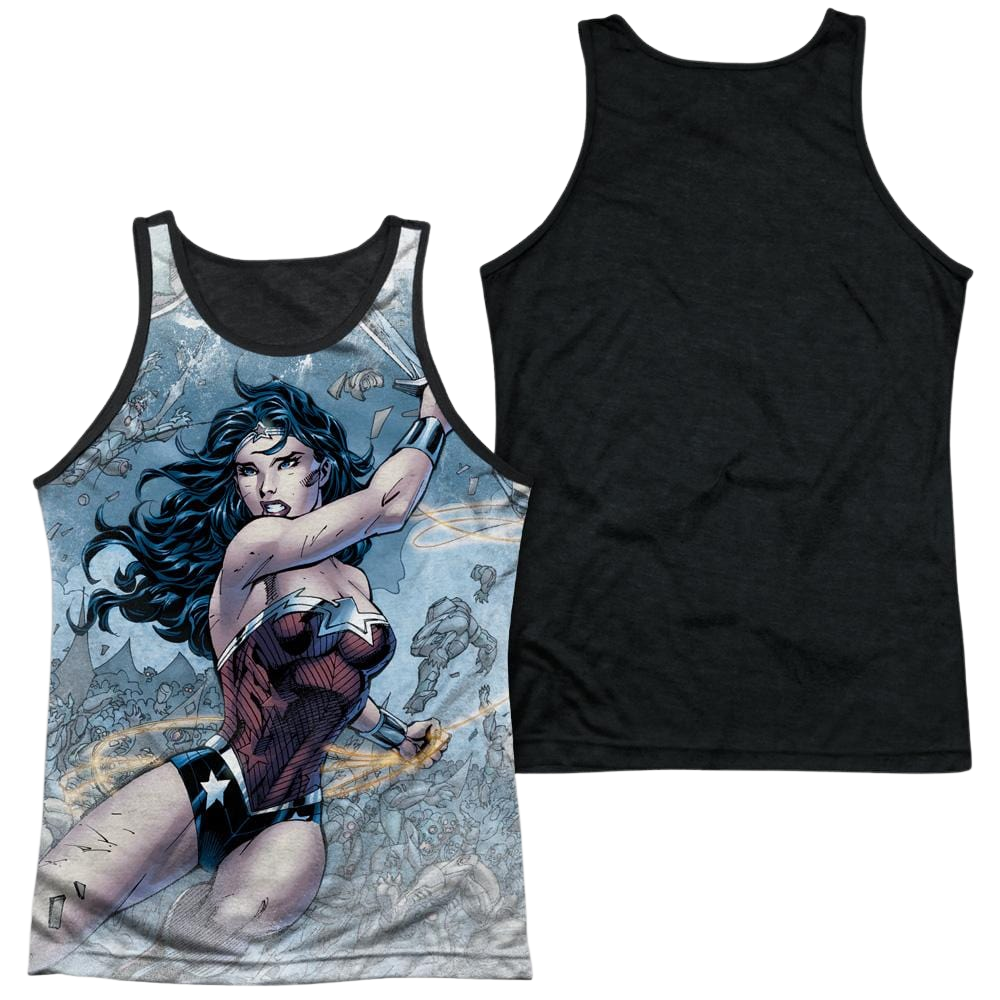 Justice League Wonder Warrior Men's Black Back Tank Men's Black Back Tank Wonder Woman   