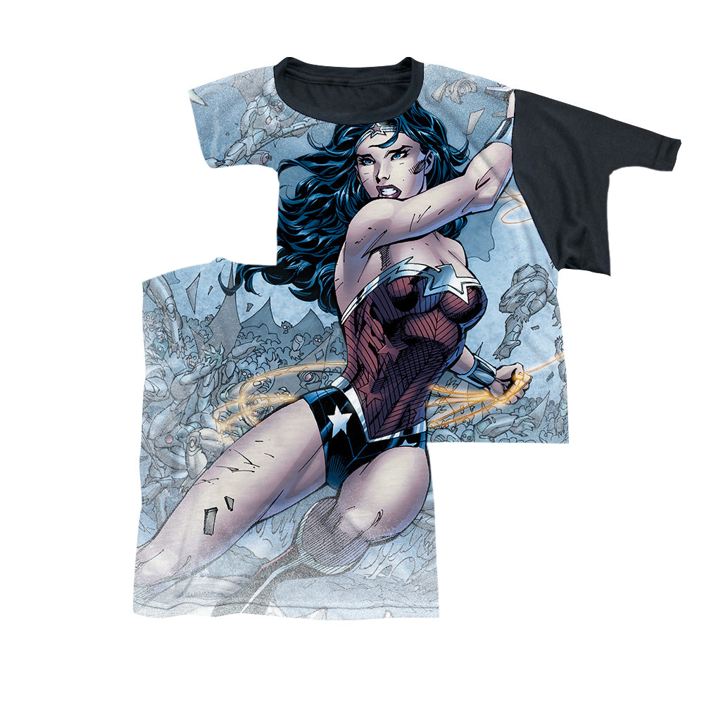 Wonder Woman Wonder Warrior - Youth Black Back T-Shirt Youth Black Back T-Shirt (Ages 8-12) Wonder Woman   