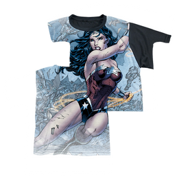 Wonder Woman Wonder Warrior - Youth Black Back T-Shirt Youth Black Back T-Shirt (Ages 8-12) Wonder Woman   