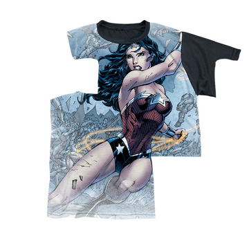 Wonder Woman Wonder Warrior - Youth Black Back T-Shirt Youth Black Back T-Shirt (Ages 8-12) Wonder Woman   