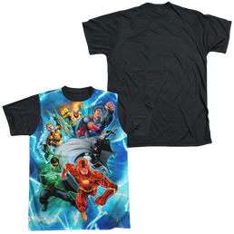 Justice League Lightning Team Men's Black Back T-Shirt Men's Black Back T-Shirt Justice League   