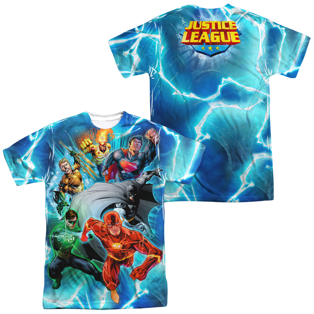 Justice League Lightning Team Men's All Over Print T-Shirt Men's All-Over Print T-Shirt Justice League   