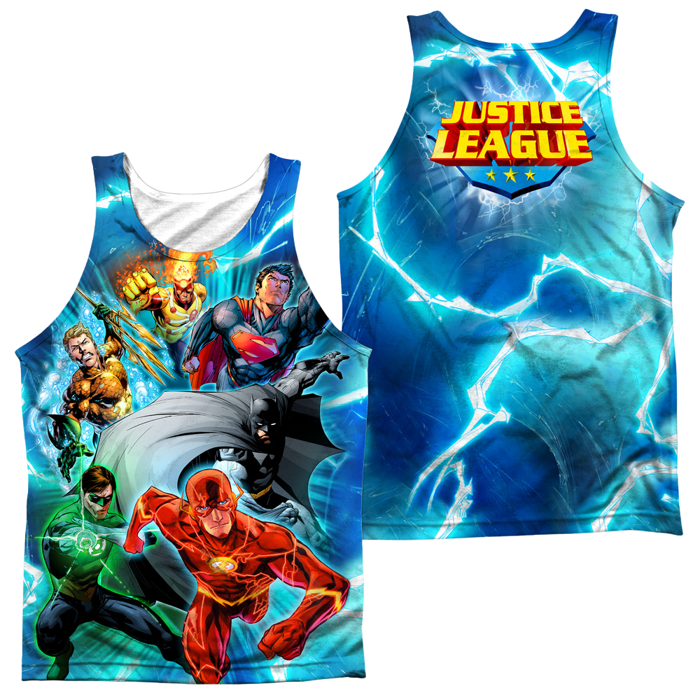 Justice League Lightning Team Men's All Over Print Tank Men's All Over Print Tank Justice League   