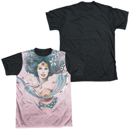 Justice League Sketched Men's Black Back T-Shirt Men's Black Back T-Shirt Wonder Woman   
