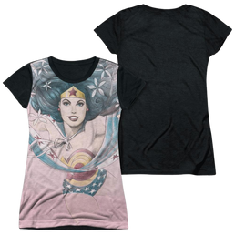 Justice League Sketched Juniors Black Back T-Shirt Juniors Black Back T-Shirt Wonder Woman   