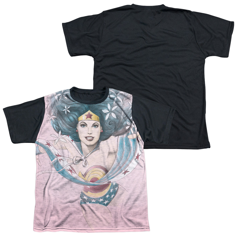 Wonder Woman Sketched - Youth Black Back T-Shirt Youth Black Back T-Shirt (Ages 8-12) Wonder Woman   