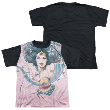 Wonder Woman Sketched youth black back t-shirt for ages 8 to 12