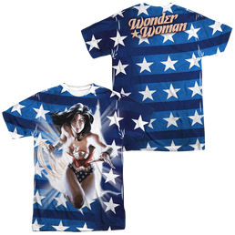 Justice League Ripped Flag Men's All Over Print T-Shirt Men's All-Over Print T-Shirt Wonder Woman   